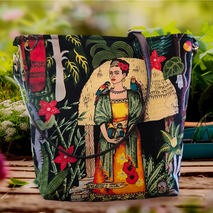 Χειροποίητη υφασμάτινη τσάντα Frida Kahlo με vintage στυλ