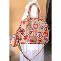 “Βαμβακερή Boston τσάντα χειρός με λουράκι crossbody”
