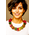 Χειροποίητο boho κολιέ Loom-Wool με πολύχρωμα υφασμάτινα μοτίβα και λουλούδια